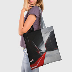 Сумка-шопер Футуристичный пейзаж в стиле авангард, цвет: 3D-принт — фото 2
