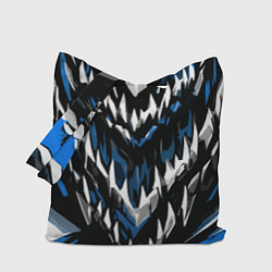 Сумка-шопер Абстрактные бело-синие шипы, цвет: 3D-принт