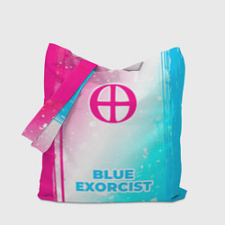 Сумка-шопер Blue Exorcist neon gradient style по-центру, цвет: 3D-принт