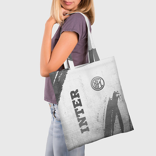 Сумка-шоппер Inter - white gradient вертикально / 3D-принт – фото 3