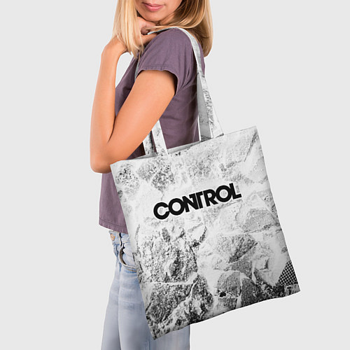 Сумка-шоппер Control white graphite / 3D-принт – фото 3