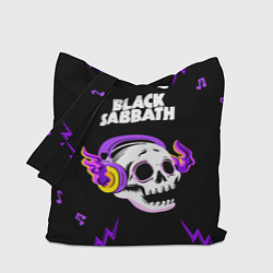 Сумка-шопер Black Sabbath неоновый череп, цвет: 3D-принт