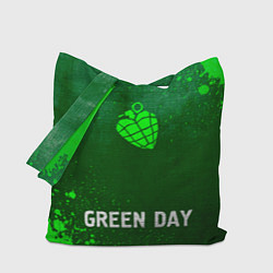 Сумка-шопер Green Day - green gradient по-центру, цвет: 3D-принт