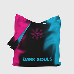 Сумка-шопер Dark Souls - neon gradient по-центру, цвет: 3D-принт