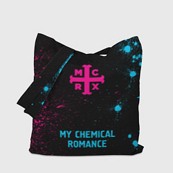 Сумка-шопер My Chemical Romance - neon gradient по-центру, цвет: 3D-принт