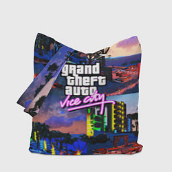 Сумка-шопер GTA vice city коллаж, цвет: 3D-принт