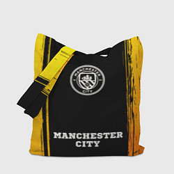 Сумка-шопер Manchester City - gold gradient по-центру, цвет: 3D-принт