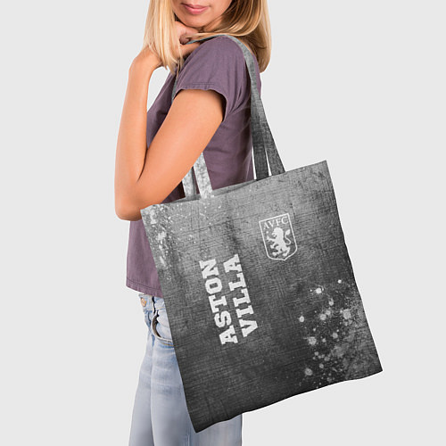 Сумка-шоппер Aston Villa - grey gradient вертикально / 3D-принт – фото 3