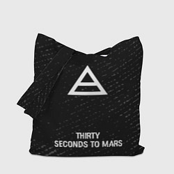 Сумка-шопер Thirty Seconds to Mars glitch на темном фоне по-це, цвет: 3D-принт