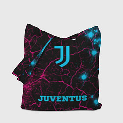 Сумка-шопер Juventus - neon gradient по-центру, цвет: 3D-принт