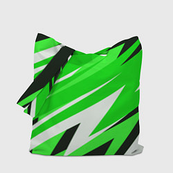 Сумка-шоппер Geometry stripes green