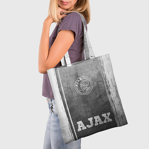 Сумка-шоппер Ajax - grey gradient по-центру / 3D-принт – фото 3