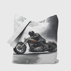 Сумка-шопер Крутой байкер скетч, цвет: 3D-принт
