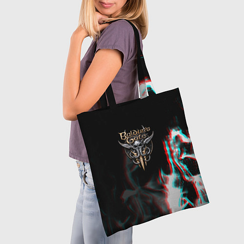 Сумка-шоппер Baldurs Gate glitch fire / 3D-принт – фото 3