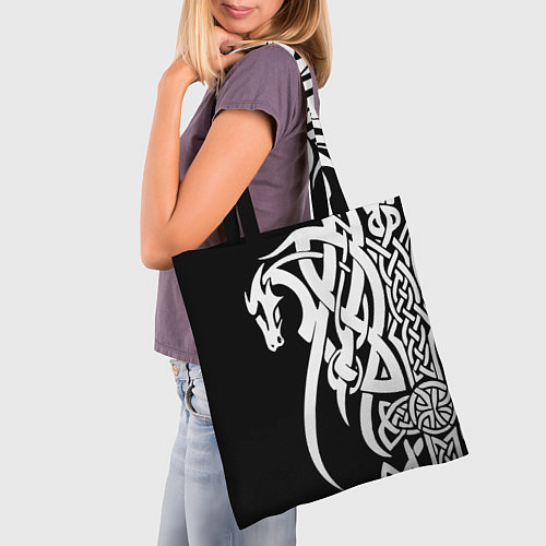 Сумка-шоппер Языческий кельтский орнамент тату / 3D-принт – фото 3