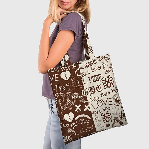Сумка-шоппер Lil peep retro pattern / 3D-принт – фото 3