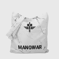 Сумка-шопер Manowar glitch на светлом фоне по-центру, цвет: 3D-принт