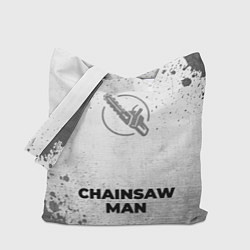 Сумка-шопер Chainsaw Man - white gradient по-центру, цвет: 3D-принт