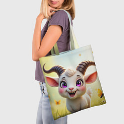 Сумка-шопер Козлёнок на лугу, цвет: 3D-принт — фото 2