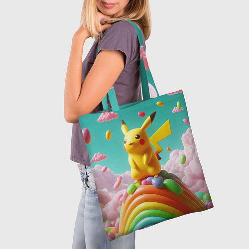 Сумка-шоппер Пикачу на сладкой планете - нейроарт / 3D-принт – фото 3