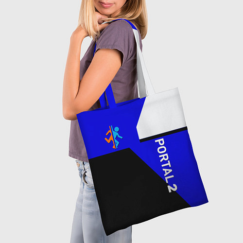 Сумка-шоппер Portal geometry steel game / 3D-принт – фото 3