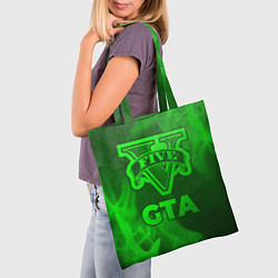 Сумка-шопер GTA - green gradient, цвет: 3D-принт — фото 2