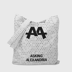 Сумка-шопер Asking Alexandria glitch на светлом фоне по-центру, цвет: 3D-принт