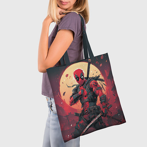 Сумка-шоппер Дэдпул самурай / 3D-принт – фото 3