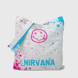 Сумка-шопер Nirvana neon gradient style по-центру, цвет: 3D-принт