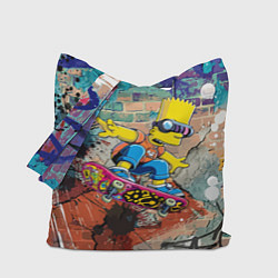 Сумка-шопер Bart Simpson on a skateboard - graffiti, цвет: 3D-принт