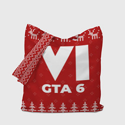 Сумка-шопер Новогодний GTA 6 с оленями, цвет: 3D-принт