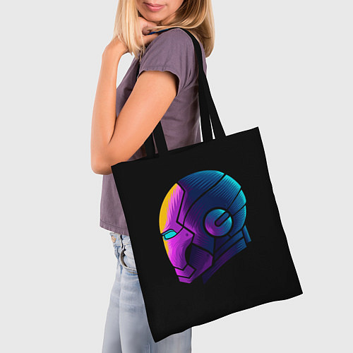 Сумка-шоппер Неоновый железный человек / 3D-принт – фото 3