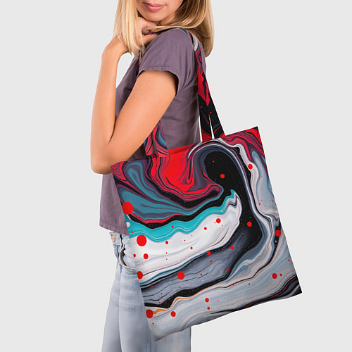 Сумка-шоппер Флюид арт абстракция / 3D-принт – фото 3