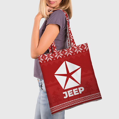 Сумка-шоппер Новогодний Jeep / 3D-принт – фото 3
