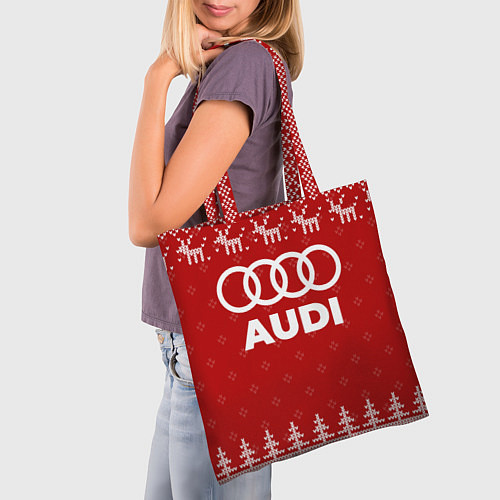 Сумка-шоппер Новогодний Audi с оленями / 3D-принт – фото 3