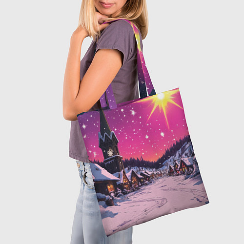 Сумка-шоппер Закат рождества / 3D-принт – фото 3