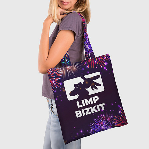Сумка-шоппер Праздничный Limp Bizkit / 3D-принт – фото 3