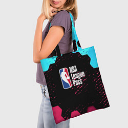 Сумка-шопер NBA баскетбол соты неон, цвет: 3D-принт — фото 2