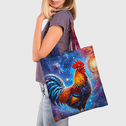 Сумка-шоппер Петух в космосе / 3D-принт – фото 3