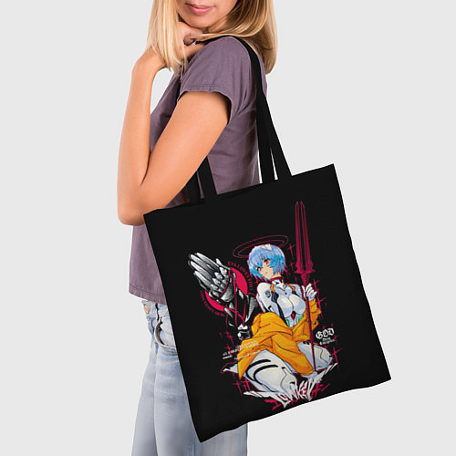Сумка-шоппер Рей Аянами и копье - Евангелион / 3D-принт – фото 3