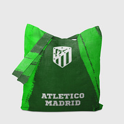 Сумка-шопер Atletico Madrid - green gradient по-центру, цвет: 3D-принт