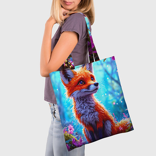 Сумка-шоппер Лисичка в сказочном лесу / 3D-принт – фото 3