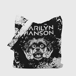 Сумка-шопер Marilyn Manson рок пес, цвет: 3D-принт