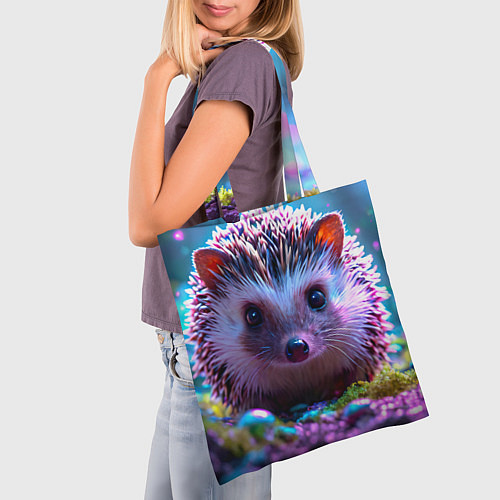 Сумка-шоппер Ёжики в сказаочном лесу / 3D-принт – фото 3