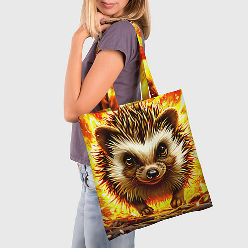 Сумка-шоппер Еж в огне / 3D-принт – фото 3
