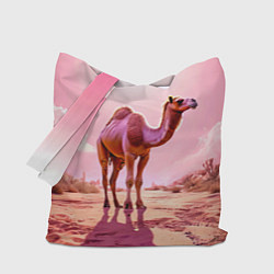 Сумка-шопер Верблюд в розовой пустыне, цвет: 3D-принт