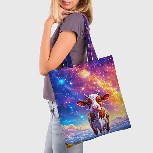 Сумка-шоппер Коровка и звездное небо / 3D-принт – фото 3