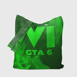 Сумка-шопер GTA 6 - green gradient, цвет: 3D-принт