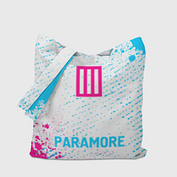 Сумка-шопер Paramore neon gradient style по-центру, цвет: 3D-принт