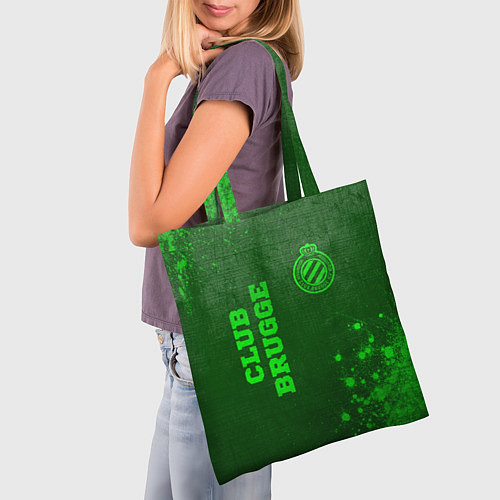 Сумка-шоппер Club Brugge - green gradient вертикально / 3D-принт – фото 3